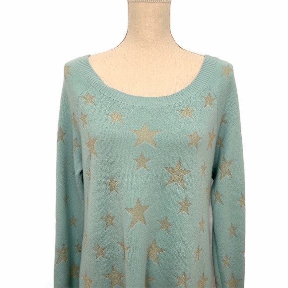 Chaser Star Print Raglan Pullover Sweater Size M NWT - Picture 3 of 7